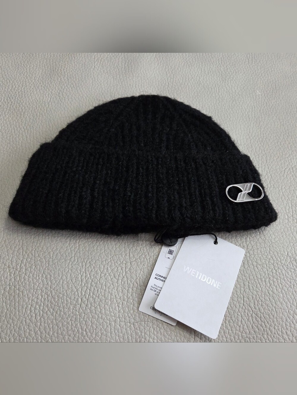 NWT - We11done Unisex Mohair Wool Blended Ribbed Knit Beanie - Made In Korea